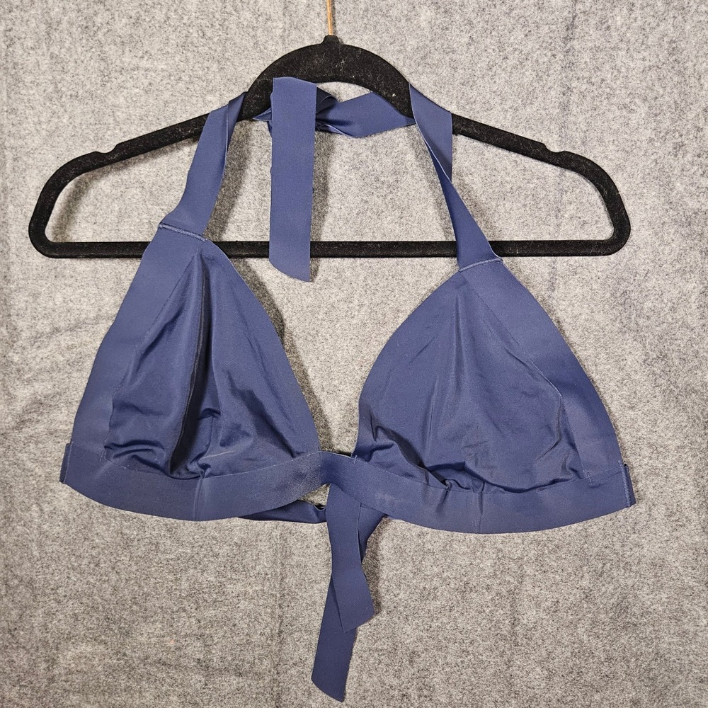 onewith Womens Navy Halter Bikini Top Seamless Swim Beach Vacation Sz 2X READ